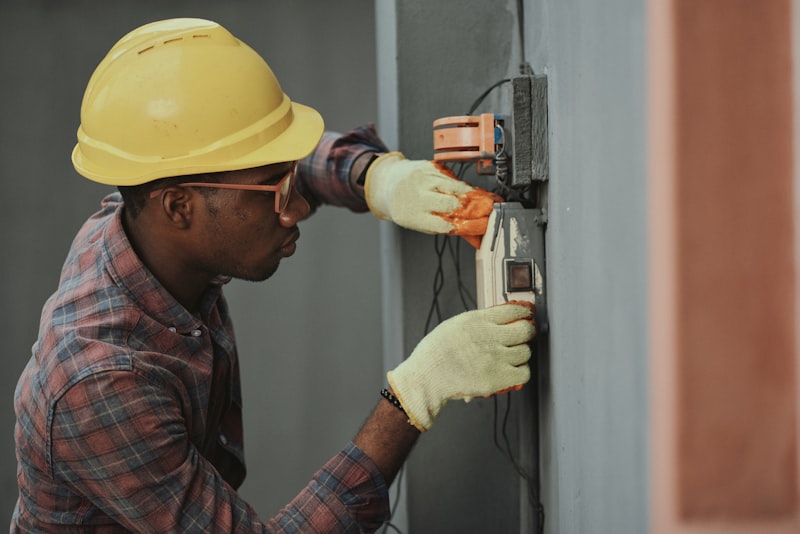 Technician repairing a fault